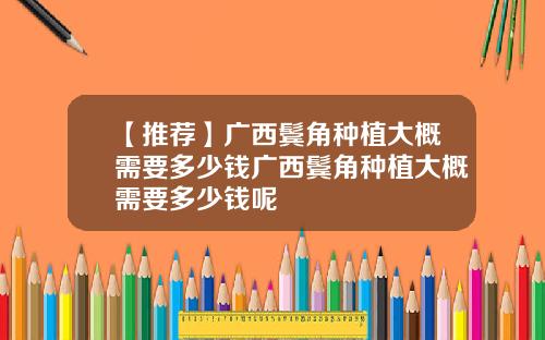 【推荐】广西鬓角种植大概需要多少钱广西鬓角种植大概需要多少钱呢
