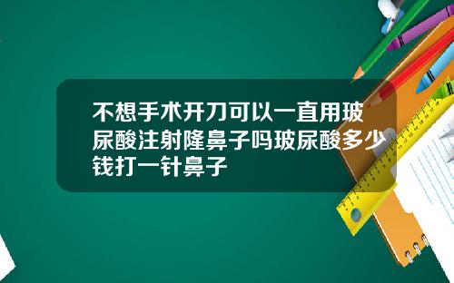 不想手术开刀可以一直用玻尿酸注射隆鼻子吗玻尿酸多少钱打一针鼻子