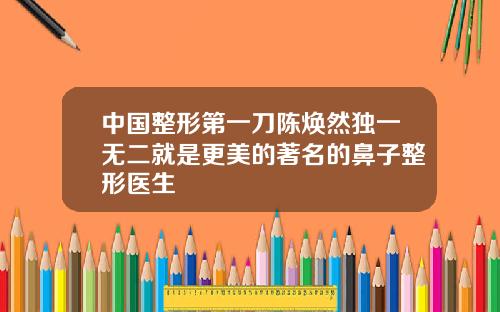 中国整形第一刀陈焕然独一无二就是更美的著名的鼻子整形医生
