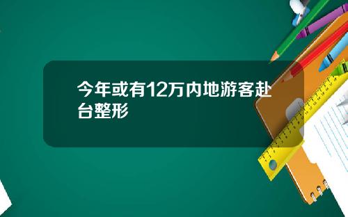 今年或有12万内地游客赴台整形