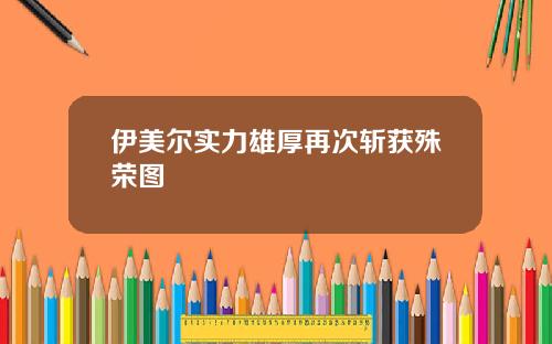 伊美尔实力雄厚再次斩获殊荣图