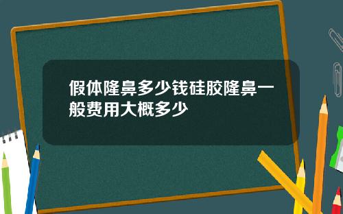 假体隆鼻多少钱硅胶隆鼻一般费用大概多少