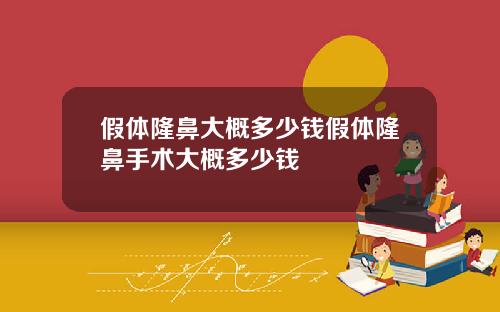 假体隆鼻大概多少钱假体隆鼻手术大概多少钱