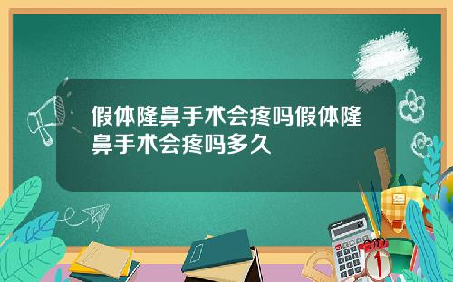 假体隆鼻手术会疼吗假体隆鼻手术会疼吗多久