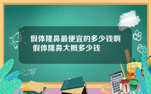 假体隆鼻最便宜的多少钱啊 假体隆鼻大概多少钱