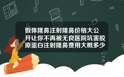 假体隆鼻注射隆鼻价格大公开让你不再被无良医院坑害胶原蛋白注射隆鼻费用大概多少