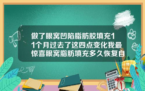 做了眼窝凹陷脂肪胶填充11个月过去了这四点变化我最惊喜眼窝脂肪填充多久恢复自然