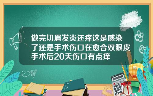 做完切眉发炎还痒这是感染了还是手术伤口在愈合双眼皮手术后20天伤口有点痒