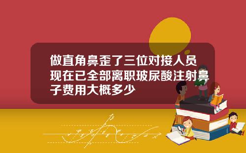 做直角鼻歪了三位对接人员现在已全部离职玻尿酸注射鼻子费用大概多少