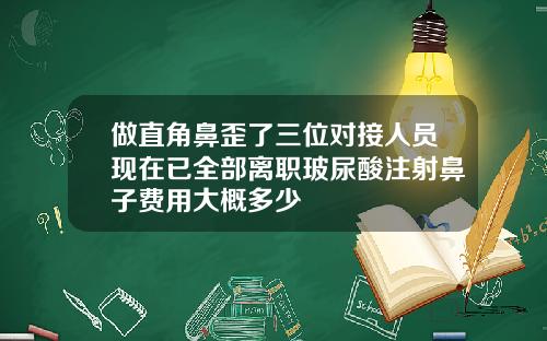 做直角鼻歪了三位对接人员现在已全部离职玻尿酸注射鼻子费用大概多少