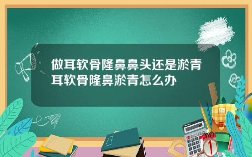 做耳软骨隆鼻鼻头还是淤青耳软骨隆鼻淤青怎么办