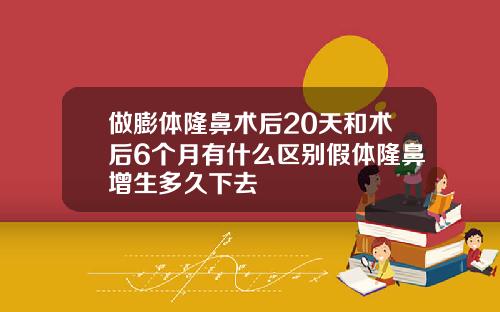 做膨体隆鼻术后20天和术后6个月有什么区别假体隆鼻增生多久下去