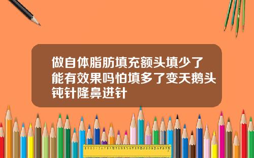 做自体脂肪填充额头填少了能有效果吗怕填多了变天鹅头钝针隆鼻进针