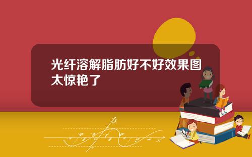 光纤溶解脂肪好不好效果图太惊艳了