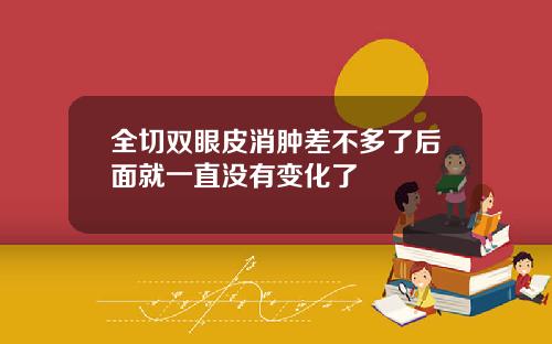 全切双眼皮消肿差不多了后面就一直没有变化了
