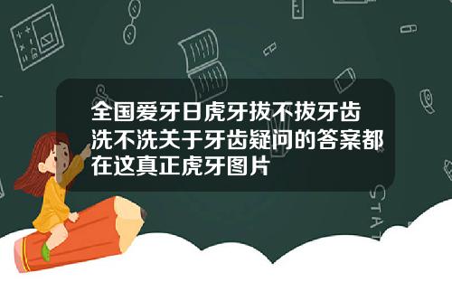 全国爱牙日虎牙拔不拔牙齿洗不洗关于牙齿疑问的答案都在这真正虎牙图片
