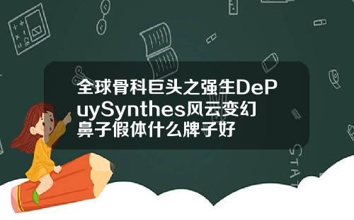全球骨科巨头之强生DePuySynthes风云变幻鼻子假体什么牌子好