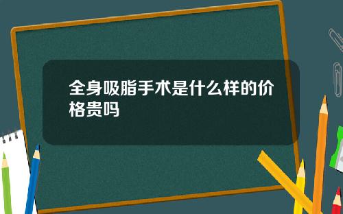 全身吸脂手术是什么样的价格贵吗