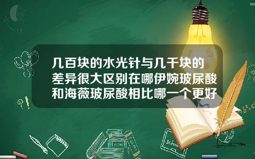 几百块的水光针与几千块的差异很大区别在哪伊婉玻尿酸和海薇玻尿酸相比哪一个更好