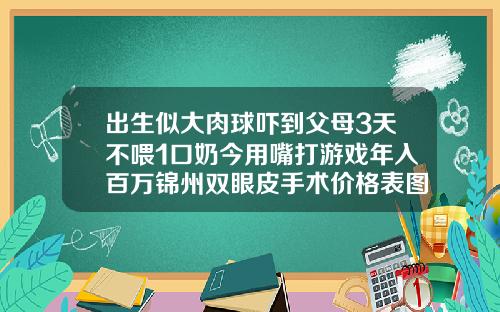 出生似大肉球吓到父母3天不喂1口奶今用嘴打游戏年入百万锦州双眼皮手术价格表图片