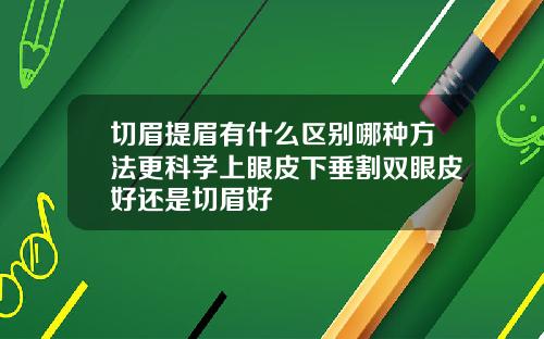 切眉提眉有什么区别哪种方法更科学上眼皮下垂割双眼皮好还是切眉好