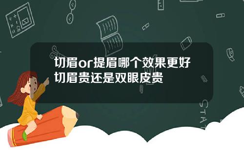 切眉or提眉哪个效果更好切眉贵还是双眼皮贵