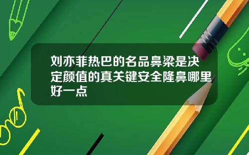 刘亦菲热巴的名品鼻梁是决定颜值的真关键安全隆鼻哪里好一点