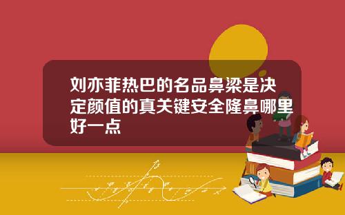 刘亦菲热巴的名品鼻梁是决定颜值的真关键安全隆鼻哪里好一点