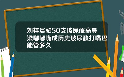 刘梓晨融50支玻尿酸高鼻梁嘟嘟嘴成历史玻尿酸打嘴巴能管多久