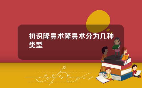 初识隆鼻术隆鼻术分为几种类型