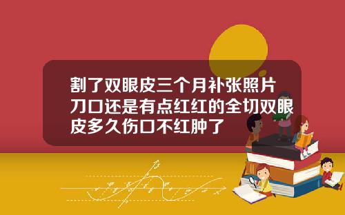 割了双眼皮三个月补张照片刀口还是有点红红的全切双眼皮多久伤口不红肿了