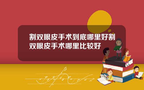 割双眼皮手术到底哪里好割双眼皮手术哪里比较好