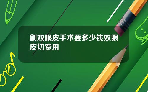 割双眼皮手术要多少钱双眼皮切费用
