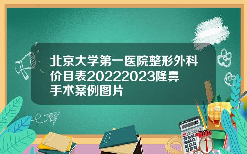 北京大学第一医院整形外科价目表20222023隆鼻手术案例图片