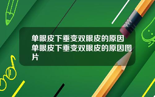 单眼皮下垂变双眼皮的原因单眼皮下垂变双眼皮的原因图片