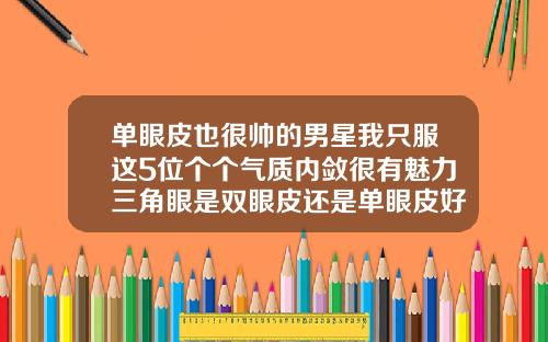 单眼皮也很帅的男星我只服这5位个个气质内敛很有魅力三角眼是双眼皮还是单眼皮好看