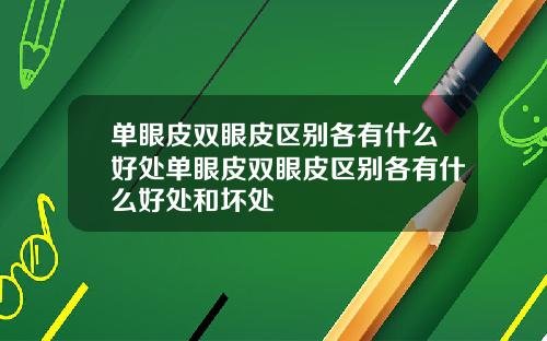 单眼皮双眼皮区别各有什么好处单眼皮双眼皮区别各有什么好处和坏处