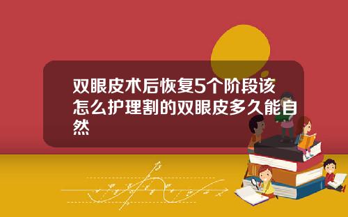 双眼皮术后恢复5个阶段该怎么护理割的双眼皮多久能自然