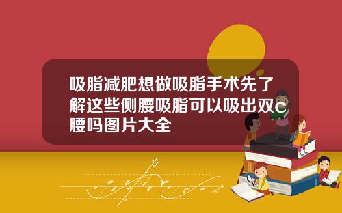 吸脂减肥想做吸脂手术先了解这些侧腰吸脂可以吸出双c腰吗图片大全