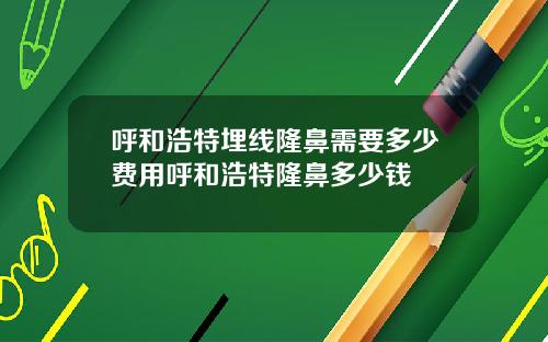 呼和浩特埋线隆鼻需要多少费用呼和浩特隆鼻多少钱