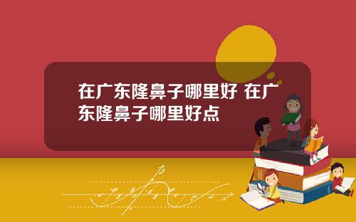 在广东隆鼻子哪里好 在广东隆鼻子哪里好点