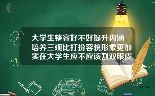 大学生整容好不好提升内涵培养三观比打扮容貌形象更加实在大学生应不应该割双眼皮