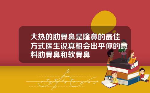 大热的肋骨鼻是隆鼻的最佳方式医生说真相会出乎你的意料肋骨鼻和软骨鼻