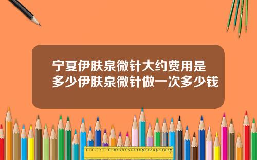 宁夏伊肤泉微针大约费用是多少伊肤泉微针做一次多少钱