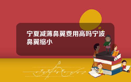 宁夏减薄鼻翼费用高吗宁波鼻翼缩小