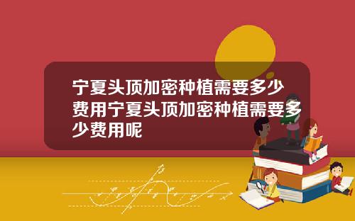 宁夏头顶加密种植需要多少费用宁夏头顶加密种植需要多少费用呢