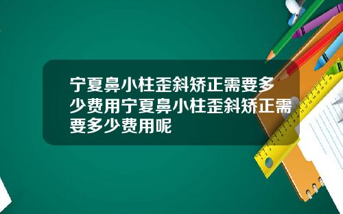宁夏鼻小柱歪斜矫正需要多少费用宁夏鼻小柱歪斜矫正需要多少费用呢