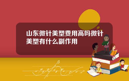 山东微针美塑费用高吗微针美塑有什么副作用