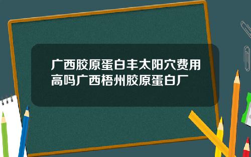 广西胶原蛋白丰太阳穴费用高吗广西梧州胶原蛋白厂