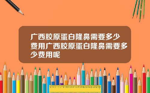 广西胶原蛋白隆鼻需要多少费用广西胶原蛋白隆鼻需要多少费用呢